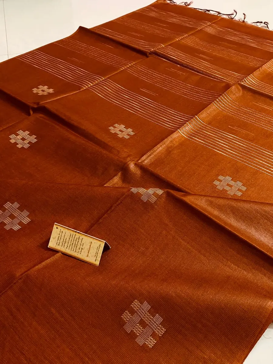 Pure Katan Silk Handwoven Saree with Self Weaving Design